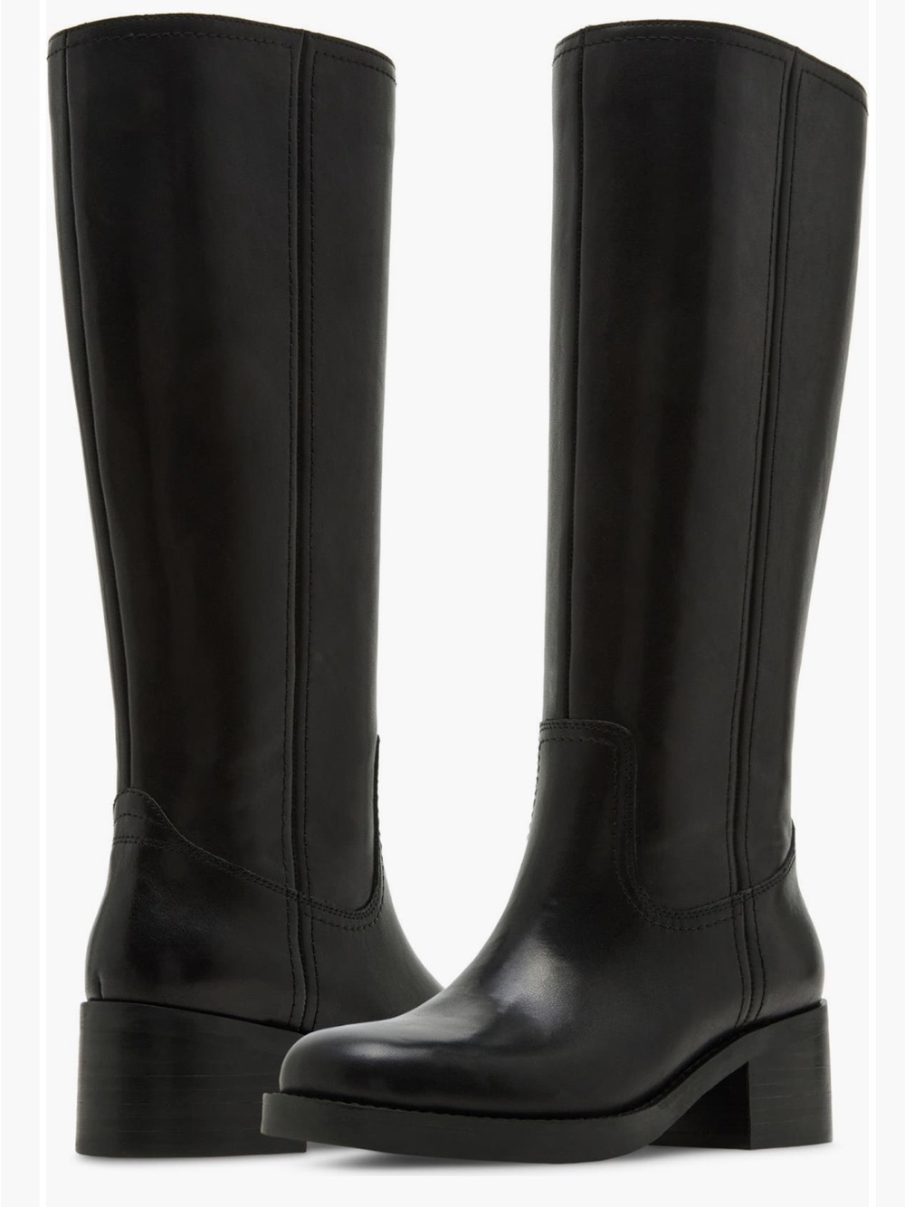 NWOT Blondo Christian Waterproof Black Leather Block Heel Boots Size 8.5